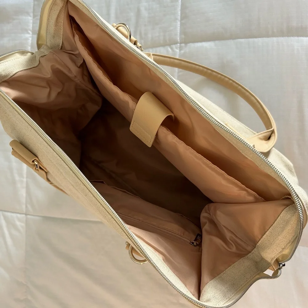 Beis Cream and Tan Weekender Bag - Picture 3 of 7